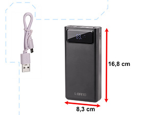 Ārējā baterija Power bank 30000mAh ar ekrānu melns (5332) (3 foto no 8)