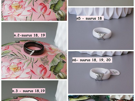 Uus keraamiline sõrmus s. 17, 18, 19 või 20