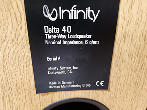 НАПОЛЬНЫЕ КОЛОНКИ INFINITY DELTA 40 HIFI (4 фото из 5)