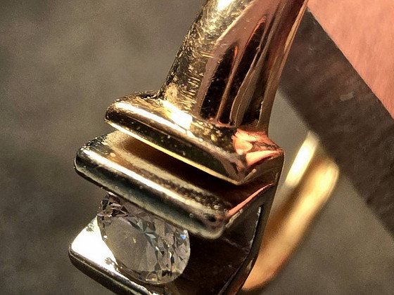 Kuld sõrmus teemandiga 585 proov (№L876)
