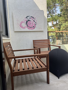 Lux Rõdu/terrassi komplekt 2- tooli ja vari ja alus (10 foto / 10)