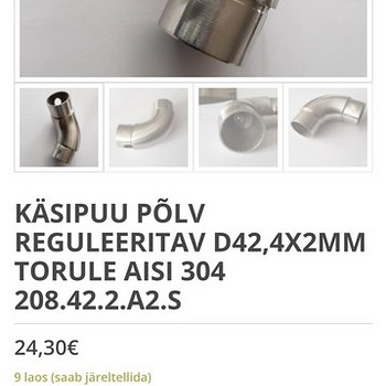 PÕLV REGULEERITAV D42,4X2MM TORULE AISI 304 208.42.2.A2.S