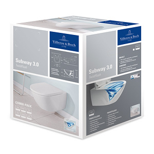 Настенный унитаз Villeroy & Boch Subway 3.0 TwistFlush (2 фото из 10)