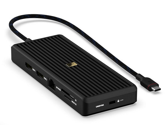 Unisynk 12 Port Dual Display USB-C Hub 8K Pro , Black