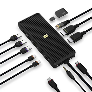 Unisynk 12 Port Dual Display USB-C Hub 8K Pro , Black (6 фото из 10)