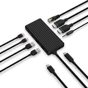 Unisynk 9 Port Dual Display USB-C Hub , Black (6 фото из 10)