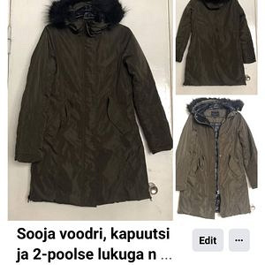 Voodri, kapuutsi ja 2-poolse lukuga n mantel, S-suurus (1 foto / 1)
