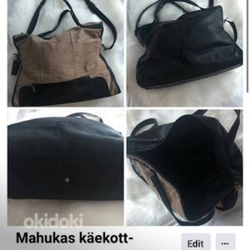 Mahukas käekott-õlakott kunstseemisnahk + õhku läbilaskev