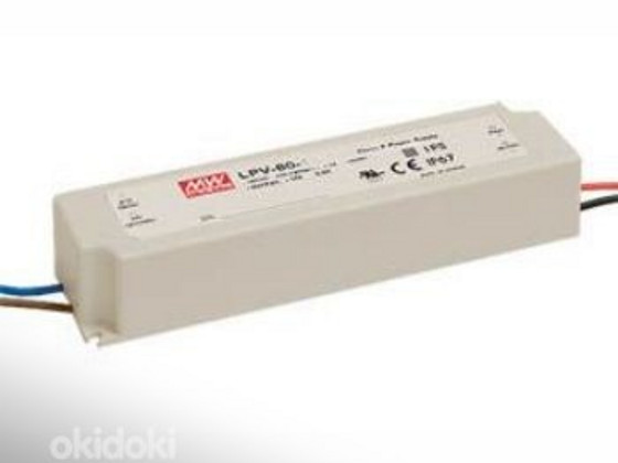 LED toiteplokk ühe väljundiga 60W, 12V 5A, 100-240VAC, IP67