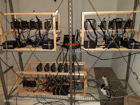 Miners 4tk x 6 kaarti 8GB 570,580. Kokku 24 kaarti.