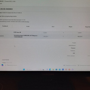 Tolmuimeja Samsung VS20A95843W/ WA