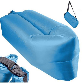 Надувной матрас - кровать Lazy Bag Sofa светло-синий 230х70