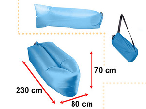 Надувной матрас - кровать Lazy Bag Sofa светло-синий 230х70 (2 фото из 4)
