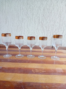 Kullastusega vintage klaasid. Kristall. (1 foto / 4)