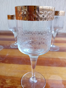 Kullastusega vintage klaasid. Kristall. (4 foto / 4)