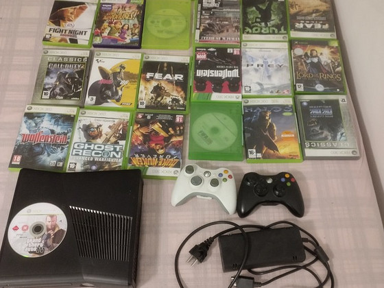 Xbox360, две приставки, кабельное подключение, 23 игры