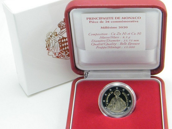 Монако 2 евро 2020 года PROOF