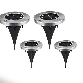 Dārza lampa ar saules bateriju 8 LED 4 gab PZD50J
