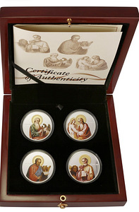 4 x 1 untsi hõbemüntide komplekt "Evangelistid" Niue, 2011 (1 foto / 6)