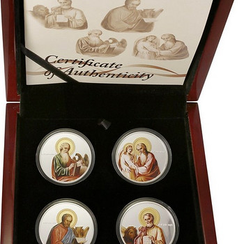 Набор 4 х 1oz серебряных монет "Евангелисты" Ниуэ, 2011