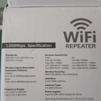 Беспроводной ретранслятор Wi-Fi 5G Гц, 1200 Мбит/с