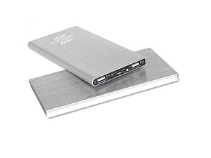 Внешний аккумулятор Power bank 20000 mAh SLIM 2xUSB PUS13B серебристый (1 фото из 3)