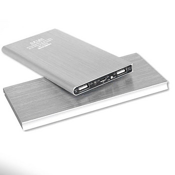 Ārējā baterija Power bank 20000 mAh SLIM 2xUSB PUS13B silver