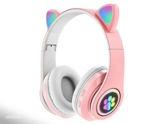 Беспроводные наушники Bluetooth Cat pink (PZS7C)