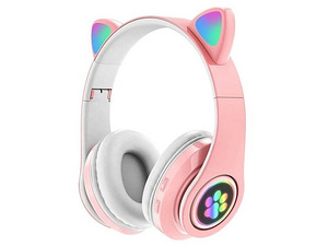 Bezvadu austiņas Bluetooth Kaķis rozā (PZS7C) (1 foto no 7)