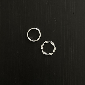 (NEW) ASOS silver plated 2 rings, size M/L (4 foto / 4)