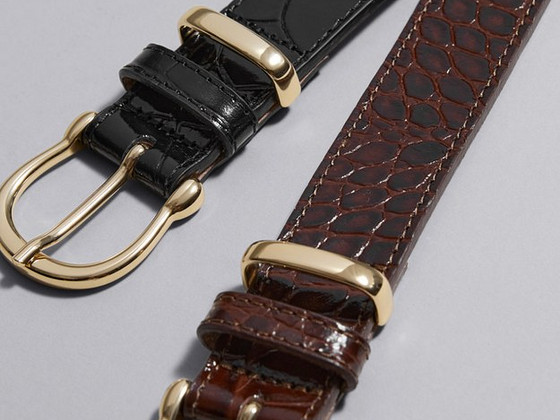 &OtherStories croc leather belt, brown, XS
