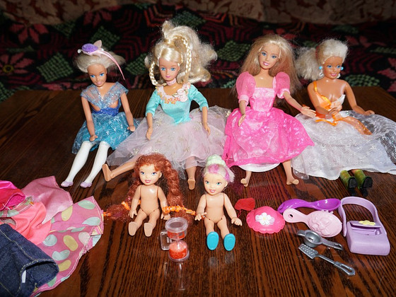 Barbie nukud + hobused 2tk.14cm.