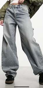 Bershka adjustable waist carpenter jeans in light dirty wash (1 foto / 4)