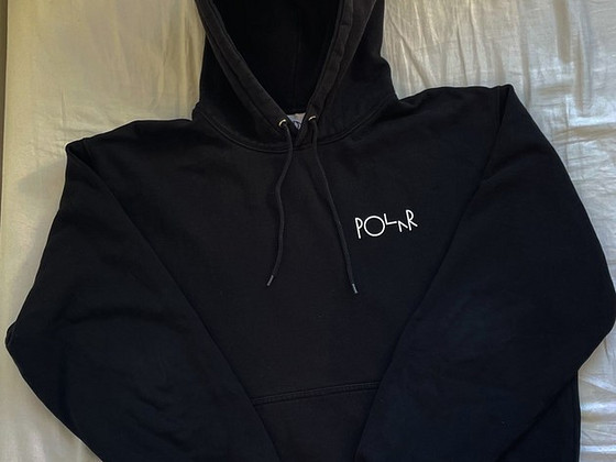 Polar Skate Co. black hoodie with print, L size