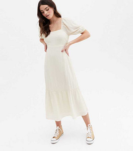 Puff-sleeve midi dress, size 36 (2 foto / 5)