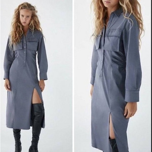 (NEW) Zara shirt tailored waist midi dress, size M (1 foto / 4)