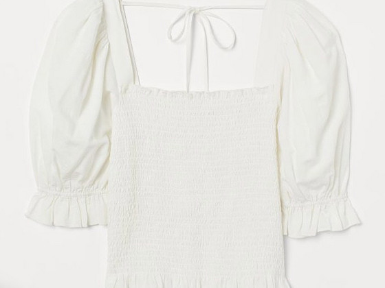 (Новый) H&M Топ с квадратным вырезом и объемными рукавами