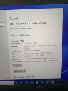 Ноутбук DELL Latitude 7420 | Intel core i7, 16 ГБ оперативной памяти, 474 ГБ RAM (4 фото из 5)