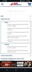 Lexus salongi õhufilter uus (3 foto / 3)