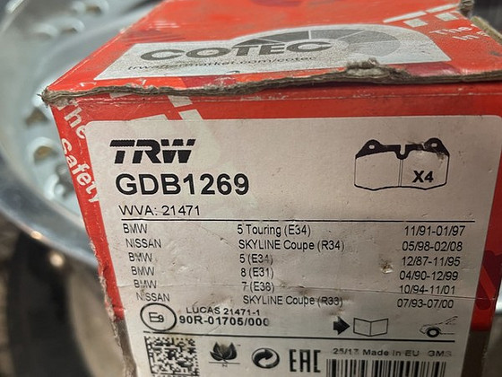 Piduriklotsid Brembo E34 E38 Skyline F40