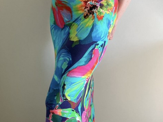 Женское длинное трикотажное платье S/M