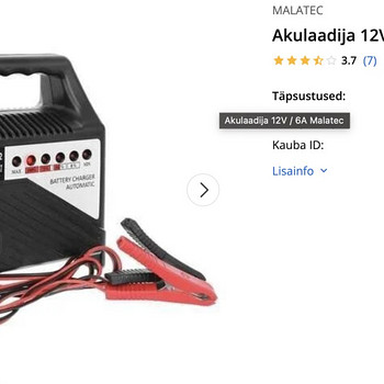 Зарядное устройство 12V / 6A Malatec