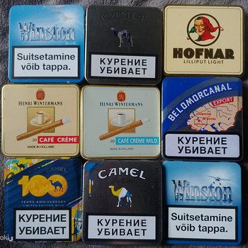 Жестяные коробки для сигарет, пустые