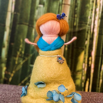 Лесная фея, кукла из шерсти, ручная работа, 15 см