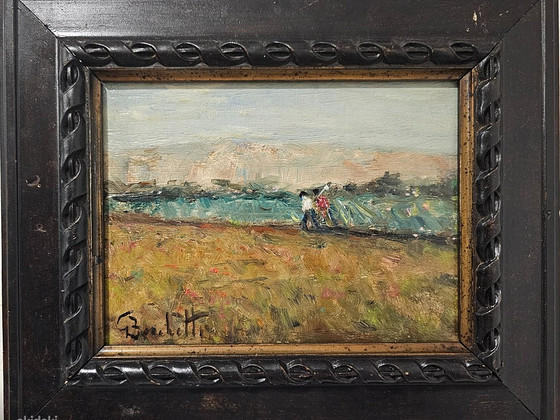 Картина маслом, подписанная Дж. Боккетти (1888-1990) Itaalia