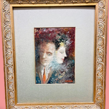 Картина маслом, подписанная В. Ла Беллой (1872-1954) Италия