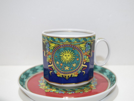 Чашка кофейная с блюдцем Rosenthal Versace Le Roi Soleil 1tk