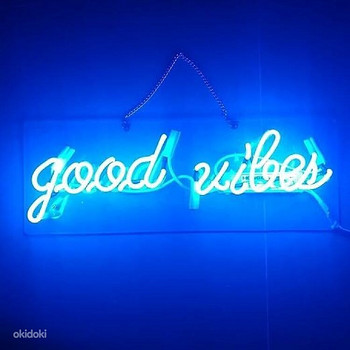 liQi Blue Неоновые настенные вывески «Good Vibes»