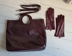 Komplekt: kott + nahast kindad (1 foto / 9)