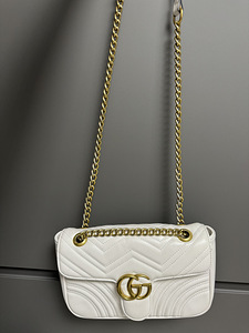 Gucci Marmont White Leather shoulder bag. Nagu uus! (2 foto / 8)